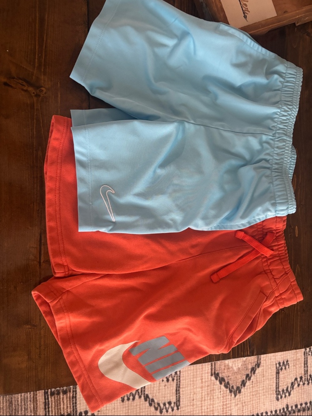 Nike Light Blue & Bright Orange Athletic Shorts Duo